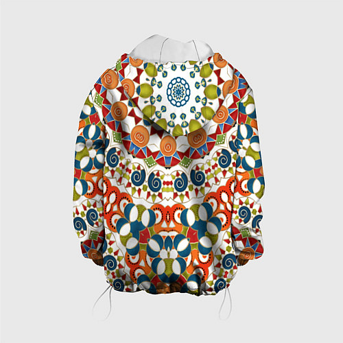 Детская куртка Разноцветный этнический орнамент / 3D-Белый – фото 2