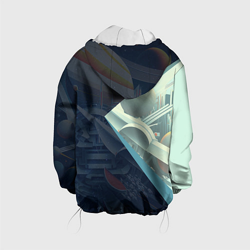 Детская куртка Космос в стиле кубизма / 3D-Белый – фото 2