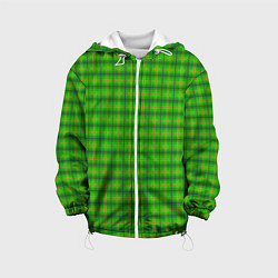 Детская куртка Шотландка зеленая крупная