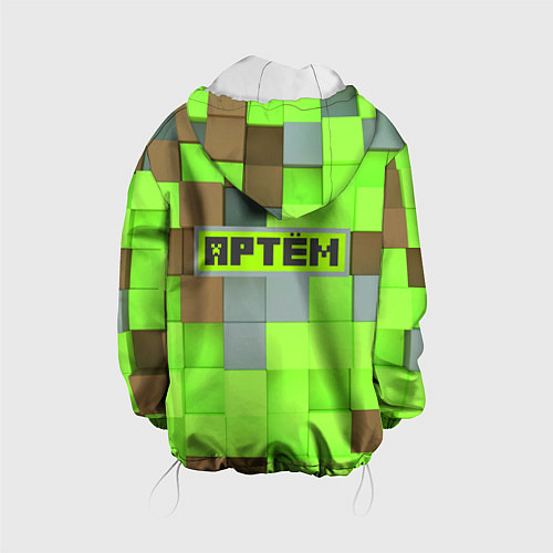 Детская куртка Артем майнкрафт / 3D-Белый – фото 2