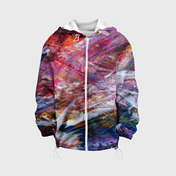 Куртка с капюшоном детская Абстрактная живопись, цвет: 3D-белый