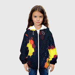 Куртка с капюшоном детская Оранжевый питон, цвет: 3D-белый — фото 2