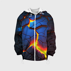 Детская куртка Яркая неоновая лава, разломы