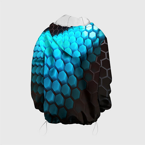 Детская куртка Abstraction neon blue / 3D-Белый – фото 2