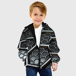 Куртка с капюшоном детская Geometry abstraction, цвет: 3D-черный — фото 2