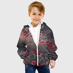 Куртка с капюшоном детская Любовная абстракция, цвет: 3D-белый — фото 2