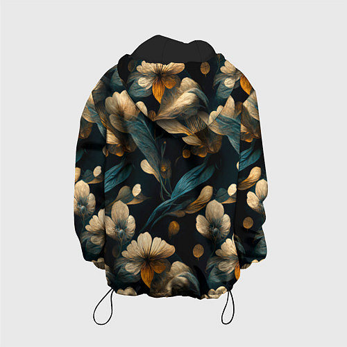 Детская куртка Узор цветочный паттерн / 3D-Черный – фото 2