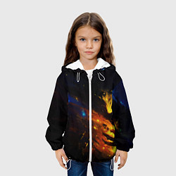 Куртка с капюшоном детская Dark Souls в огне, цвет: 3D-белый — фото 2