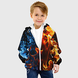 Куртка с капюшоном детская Битва огней - два пламени, цвет: 3D-белый — фото 2