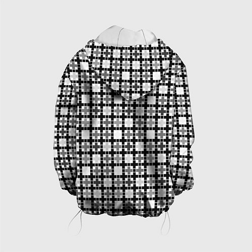 Детская куртка Черно-белый геометрический мелкий узор / 3D-Белый – фото 2