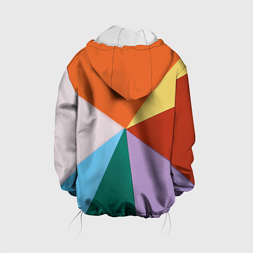 Детская куртка Разноцветные пересекающиеся треугольники / 3D-Белый – фото 2