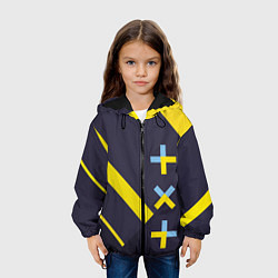 Куртка с капюшоном детская TXT yellow geometry, цвет: 3D-черный — фото 2