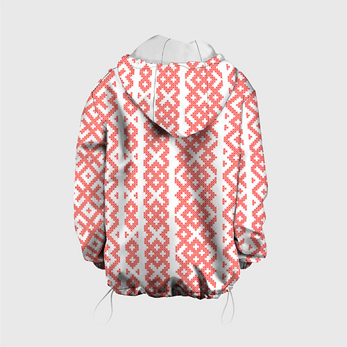 Детская куртка Абстрактный красный ребристый паттерн / 3D-Белый – фото 2