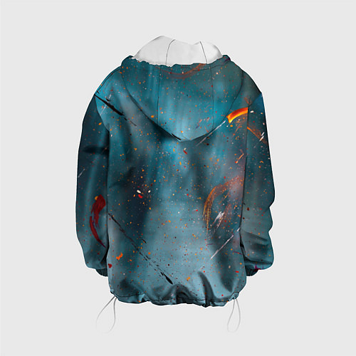 Детская куртка Абстрактный синий туман, силуэты и краски / 3D-Белый – фото 2
