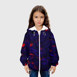 Куртка с капюшоном детская Абстракция -лава, цвет: 3D-белый — фото 2