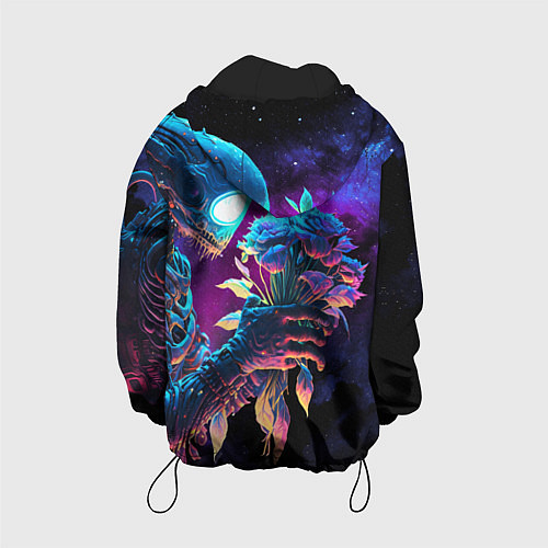 Детская куртка Инопланетянин с неоновыми цветами / 3D-Черный – фото 2