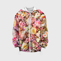 Куртка с капюшоном детская Тысяча цветов, цвет: 3D-белый