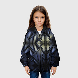 Куртка с капюшоном детская Металлический калейдоскоп, цвет: 3D-черный — фото 2