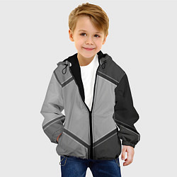 Куртка с капюшоном детская Серебряные металлические пластины, цвет: 3D-черный — фото 2