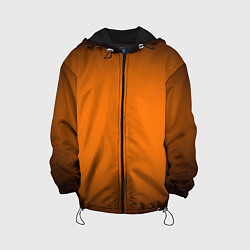 Куртка с капюшоном детская Кислотный оранжевый с градиентом, цвет: 3D-черный
