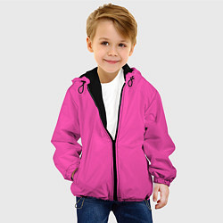 Куртка с капюшоном детская Кислотный розовый, цвет: 3D-черный — фото 2
