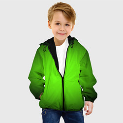Куртка с капюшоном детская Кислотный зеленый с градиентом, цвет: 3D-черный — фото 2