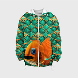Куртка с капюшоном детская Сказочная золотая рыбка, цвет: 3D-белый