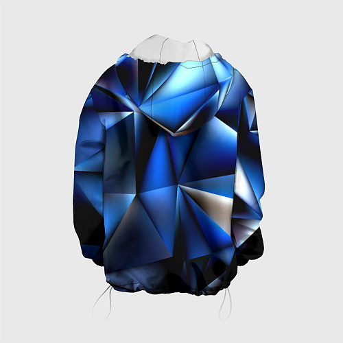Детская куртка Polygon blue abstract / 3D-Белый – фото 2