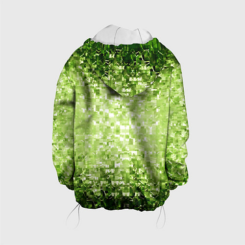 Детская куртка Геометрическое зелёное искажение в пространстве / 3D-Белый – фото 2