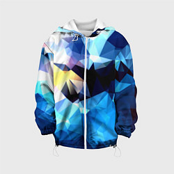 Куртка с капюшоном детская Polygon blue abstract collection, цвет: 3D-белый