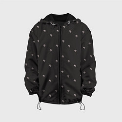 Куртка с капюшоном детская Бренд KJ - зигзагом, цвет: 3D-черный