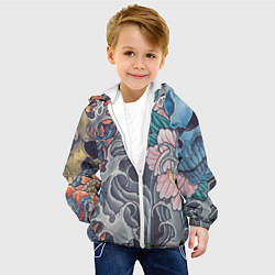Куртка с капюшоном детская Иредзуми: змеи и черепа, цвет: 3D-белый — фото 2
