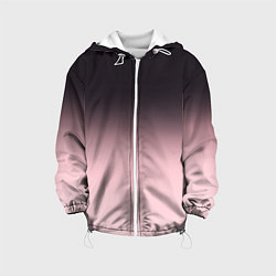 Куртка с капюшоном детская Градиент: от черного к розовому, цвет: 3D-белый