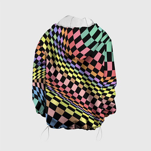 Детская куртка Colorful avant-garde chess pattern - fashion / 3D-Белый – фото 2