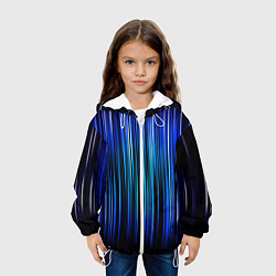 Куртка с капюшоном детская Neon line stripes, цвет: 3D-белый — фото 2