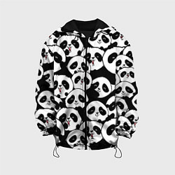 Куртка с капюшоном детская Весёлые панды, цвет: 3D-черный