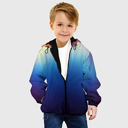 Куртка с капюшоном детская Blue gradient colors, цвет: 3D-черный — фото 2