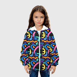 Куртка с капюшоном детская Multicolored texture pattern, цвет: 3D-белый — фото 2