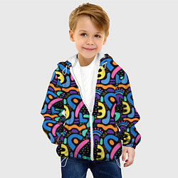 Куртка с капюшоном детская Multicolored texture pattern, цвет: 3D-белый — фото 2