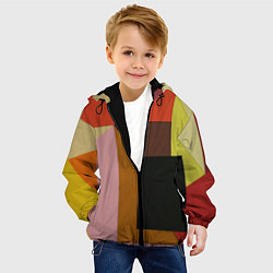 Куртка с капюшоном детская Геометрическое множество разноцветных фигуры, цвет: 3D-черный — фото 2
