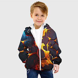 Куртка с капюшоном детская ВЫтекающая лава из плит, цвет: 3D-белый — фото 2