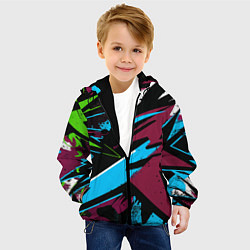 Куртка с капюшоном детская Граффити текстура, цвет: 3D-черный — фото 2