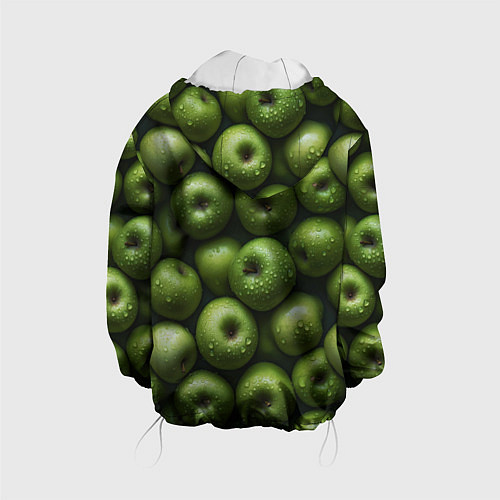 Детская куртка Сочная текстура из зеленых яблок / 3D-Белый – фото 2