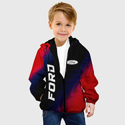 Куртка с капюшоном детская Ford красный карбон, цвет: 3D-черный — фото 2