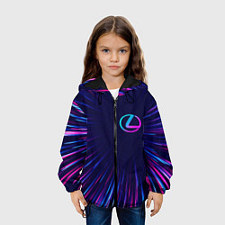 Куртка с капюшоном детская Lexus neon speed lines, цвет: 3D-черный — фото 2