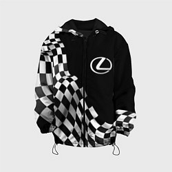 Куртка с капюшоном детская Lexus racing flag, цвет: 3D-черный