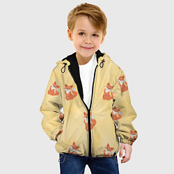 Куртка с капюшоном детская Наблюдательные лисята, цвет: 3D-черный — фото 2
