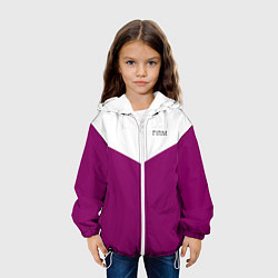 Куртка с капюшоном детская FIRM бело - пурпурный, цвет: 3D-белый — фото 2