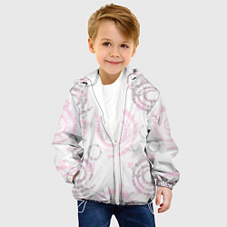 Куртка с капюшоном детская Тай дай пудровый, цвет: 3D-белый — фото 2