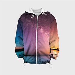 Куртка с капюшоном детская Магический космос, цвет: 3D-белый